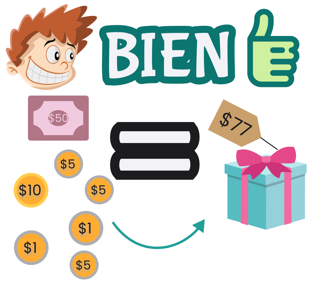 Los monedas y billetes ejemplo 5